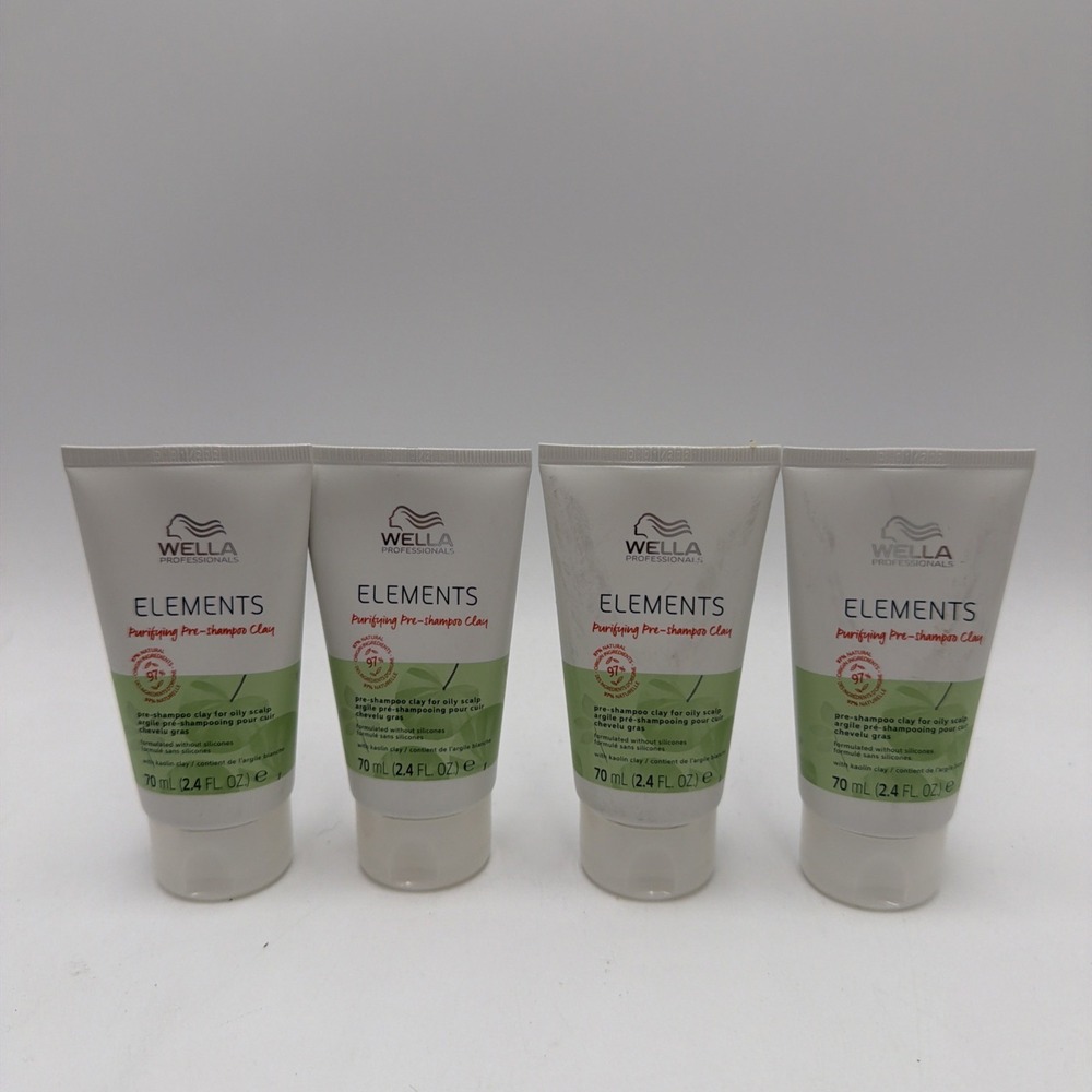 Wella Elements Purifying Pre-Shampoo Clay - 2.4 oz PACK OF 4 AUTHENTIC NEW